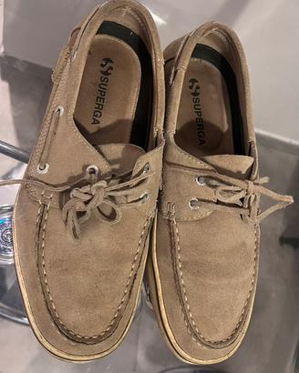 Scarpe da barca SUPERGA in camoscio tortora