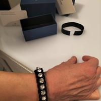 Bracciale donna in cuoio e cristallo Swarovski 