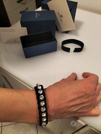 Bracciale donna in cuoio e cristallo Swarovski 