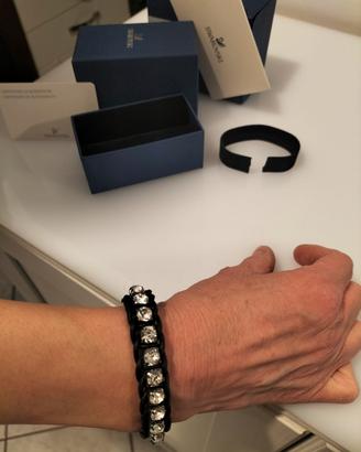 Bracciale donna in cuoio e cristallo Swarovski 