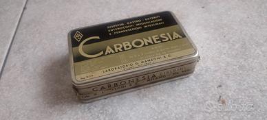 Scatola latta vuota vintage Carbonesia