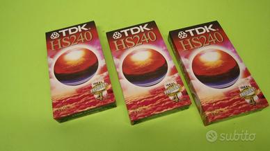 Kit 3 Videocassette VHS 240 minuti, TDK HS240, NUO