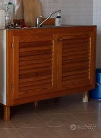 Lavandino inox con mobile