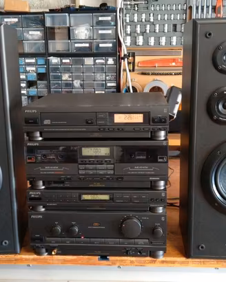 Impianto Stereo Hi-Fi Vintage Philips + Diffusori 