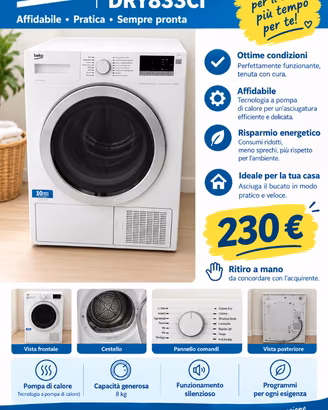 ASCIUGATRICE BEKO DRY833CI 8 KG