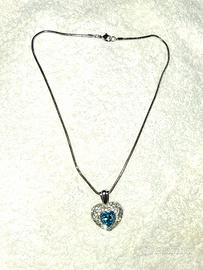 Collana Swarovski con Ciondolo a Cuore Blu