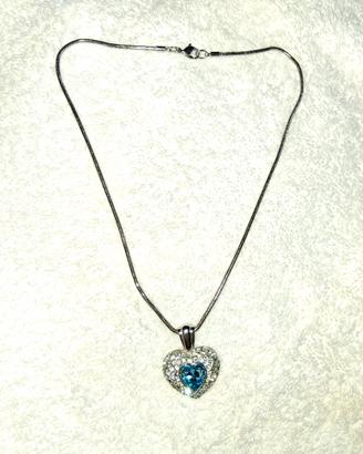 Collana Swarovski con Ciondolo a Cuore Blu