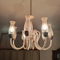 Antico lampadario di Murano bianco
