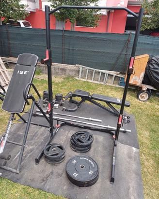attrezzi palestra home gym dischi sbarre rack pesi