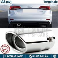 TERMINALE di Scarico OVALE per AUDI A3 8V Cromato