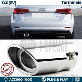 TERMINALE di Scarico OVALE per AUDI A3 8V Cromato