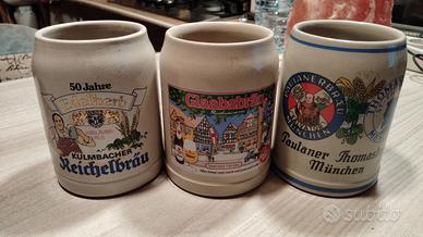 Boccali di birra Paulaner/Kulmbacher/Braun Leggi