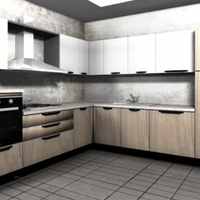 Cucina angolare L259x274cm con 4 elettrodomestici