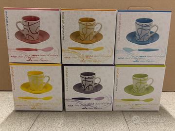Set 6 tazzine caffé Brandani nuove con scatole