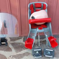 Seggiolino bici, 2 supporti, parabrezza, casco 