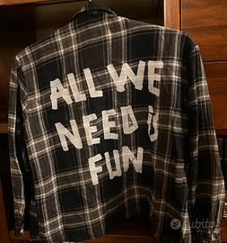 Camicia a scacchi neri-bianchi Zara girls