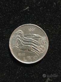moneta in argento da collezione lire 500