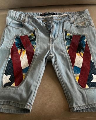 Bermuda jeans con toppe fantasia estate