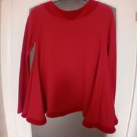 Elegante maglia rossa donna 100% lana