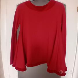 Elegante maglia rossa donna 100% lana