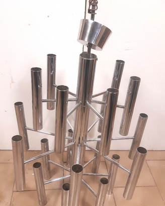 LAMPADARIO VINTAGE cromato 21 luci STILE SCIOLARI