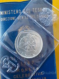 500 Lire in argento - famiglia 1987