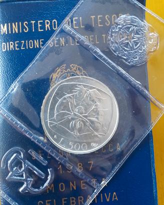 500 Lire in argento - famiglia 1987