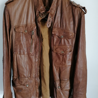 Giacca Vintage Uomo 3/4 in vera pelle marrone