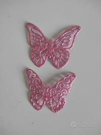 farfalle gomma Eva glitter rosa