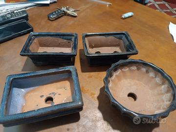 set di 4 vasi per bonsa