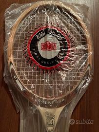 Racchetta tennis ROCKFORD in legno & custodia '70s