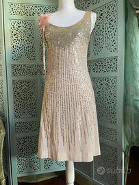 Abito Twinset vintage tg 42 paillettes cipria