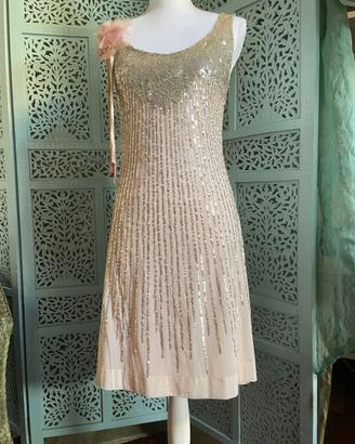 Abito Twinset vintage tg 42 paillettes cipria