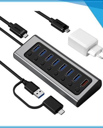 Hub BENFEI 7 porte USB 3.0, NUOVO