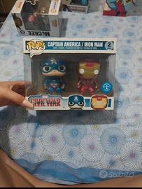 Funko pop X2 Capitan America e Iron Man Civil War