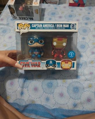 Funko pop X2 Capitan America e Iron Man Civil War