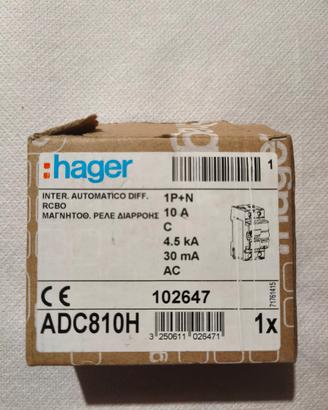 Interruttore differenziale C10 0.03A