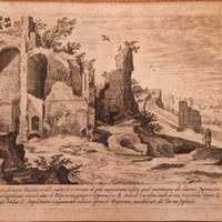 Palatino Colosseo antica stampa originale 1600