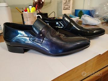 scarpe artigianali da matrimonio cerimonia blu