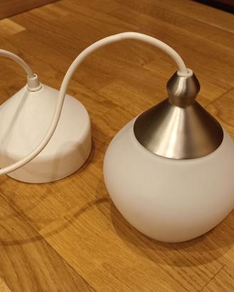 LAMPADARIO a pallina in vetro satinato