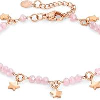 Bracciale Donna acciaio con stelle finitura rosa