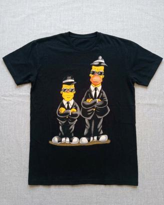 T-shirt uomo Simpsons L Homer Bart Blues Brothers
