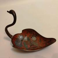 Svuota tasche vintage a forma di cigno in ottone