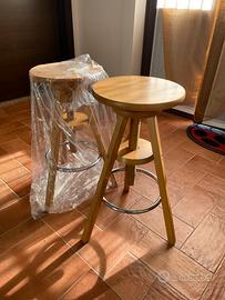 Sgabello girevole legno