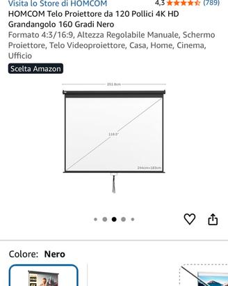 Supporto proiettore + schemro avvolgibile