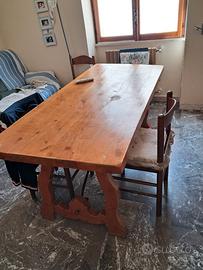 tinello in rovere realizzato a mano