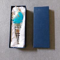 Tappo Foglia Blu Vetro Murano