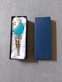 Tappo Foglia Blu Vetro Murano