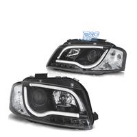 FARI AUDI A3 8P 03-08 CON DRL LED NERI