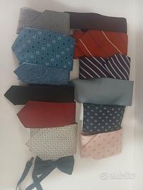 Lotto Cravatte Uomo Eleganti (Seta/Jacquard) + Pap
